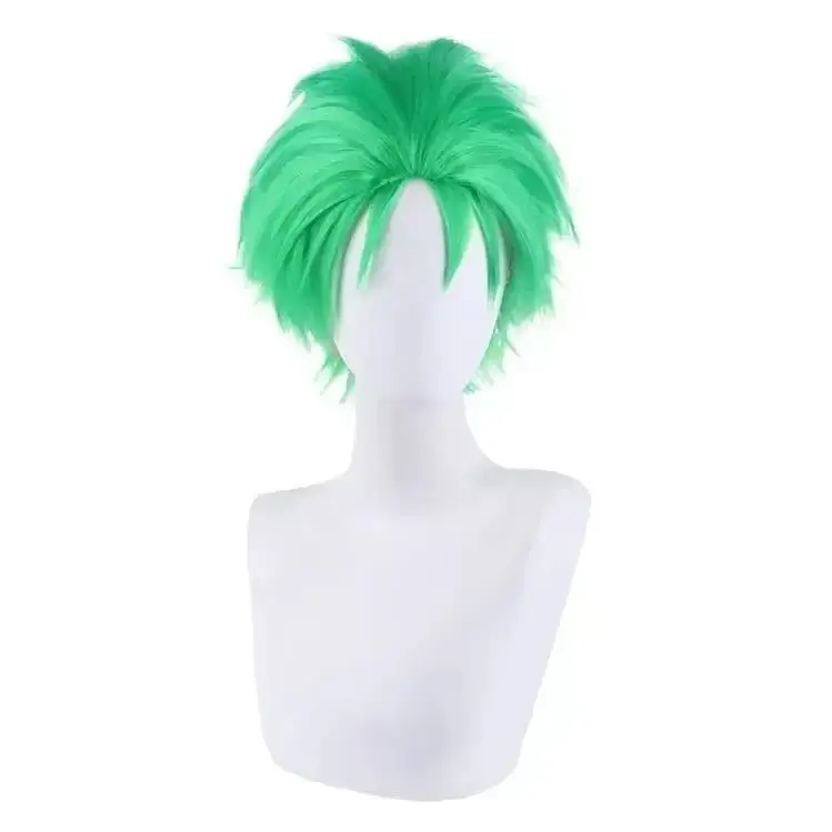 Cosplay Anime Zoro - Parrucca verde Anime Slicked-back Parrucche cosplay