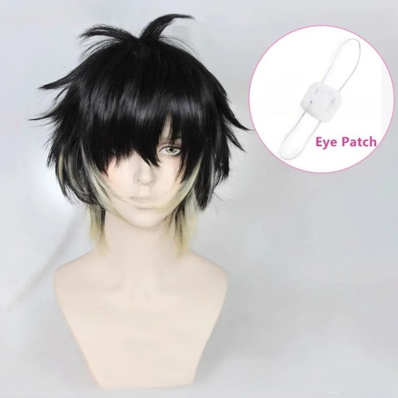Cosplay Anime Black Hair - Anime Towa sintetico da uomo corto