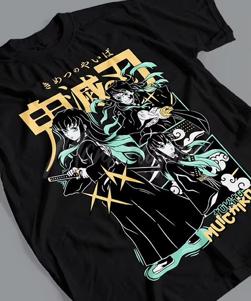 Anime Cosplay Real - T-shirt Grafica Anime Demon Slayer Tokito