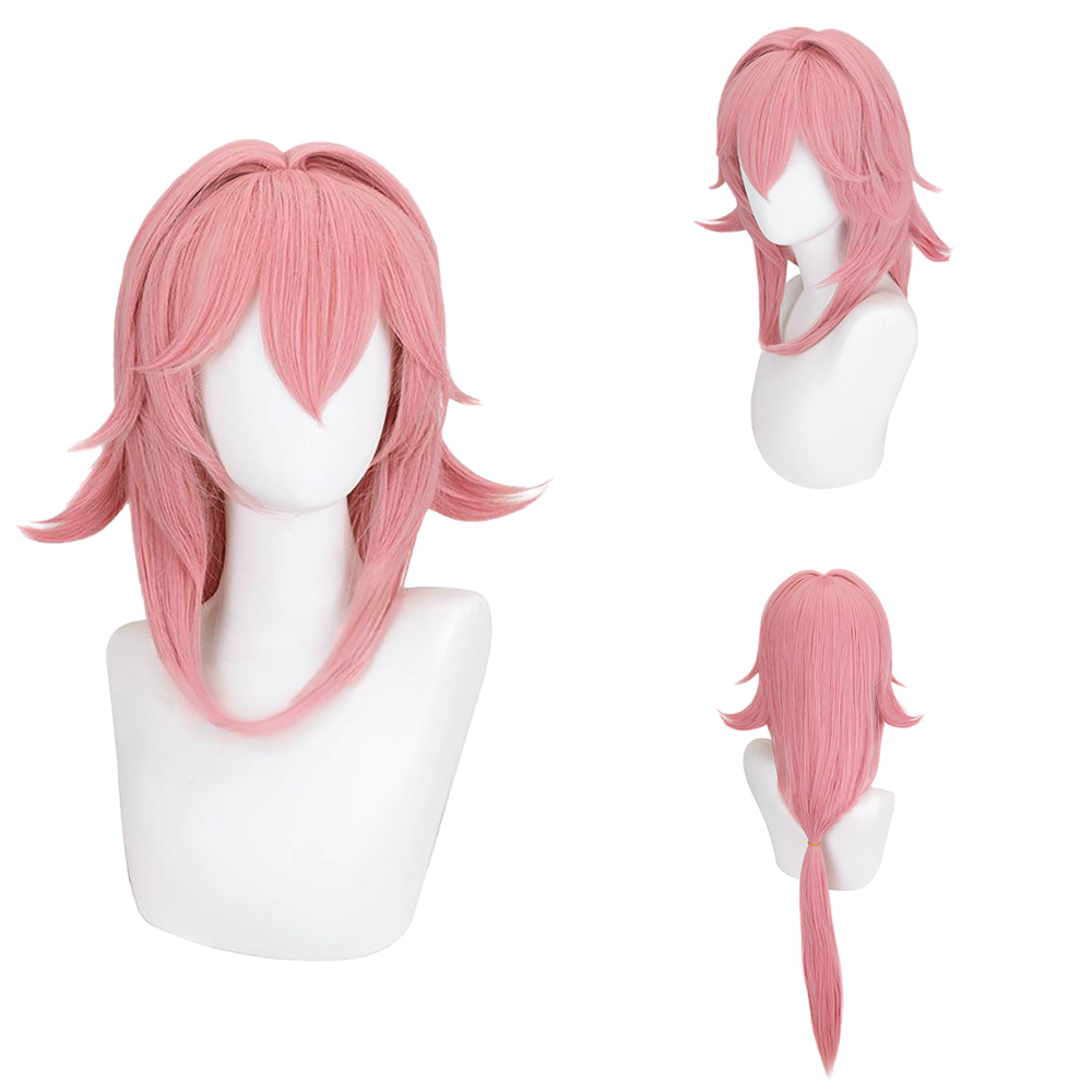 Parrucca Cosplay Yae Miko Rosa - Anime Cosplay Photoshoot recensione e prezzo